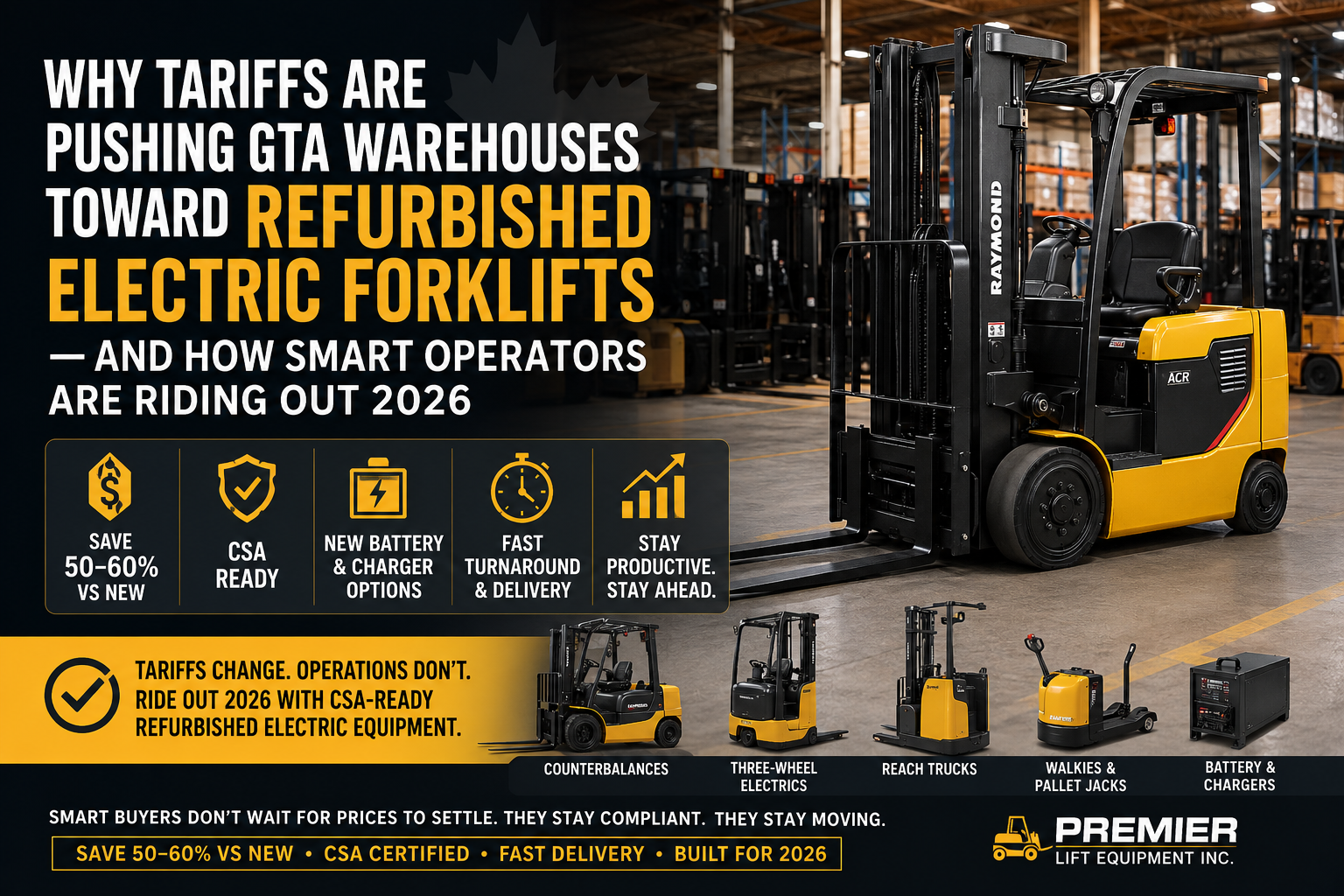 Why Tariffs Are Pushing GTA Warehouses Toward Refurbished Electric Forklifts — And How Smart Operators Are Riding Out 2026