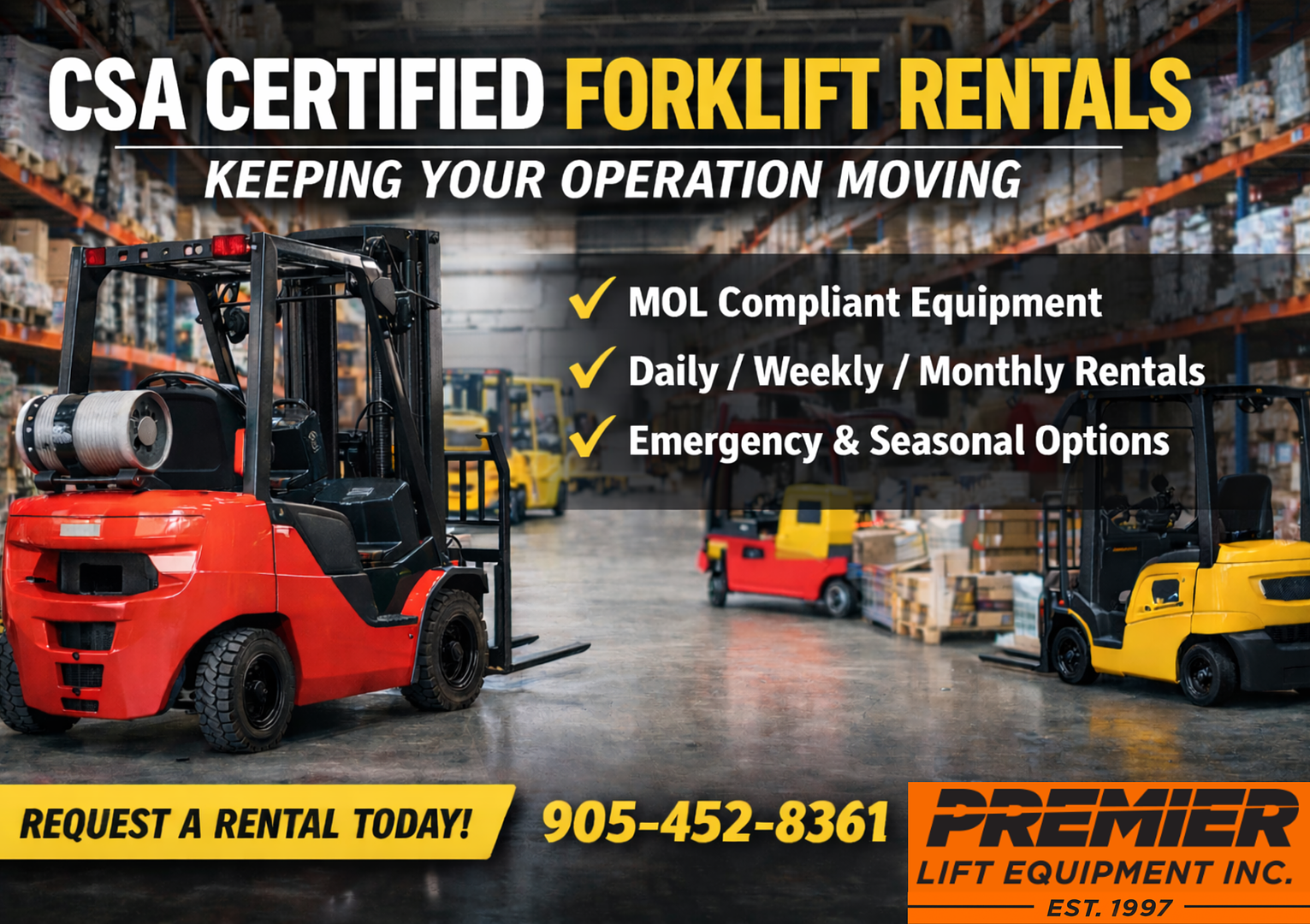 Why CSA Certified Forklift Rentals Are the Fastest Way to Protect Your Uptime