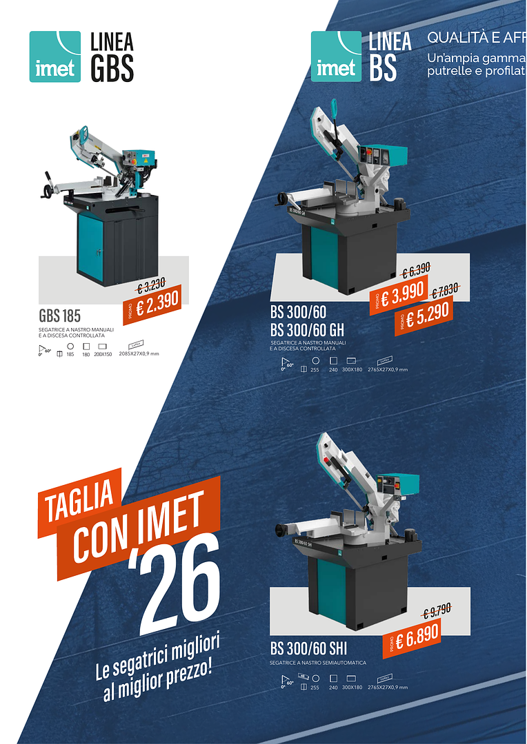 Promozione “Taglia con IMET” | Segatrici in promo fino al 31 Dicembre 