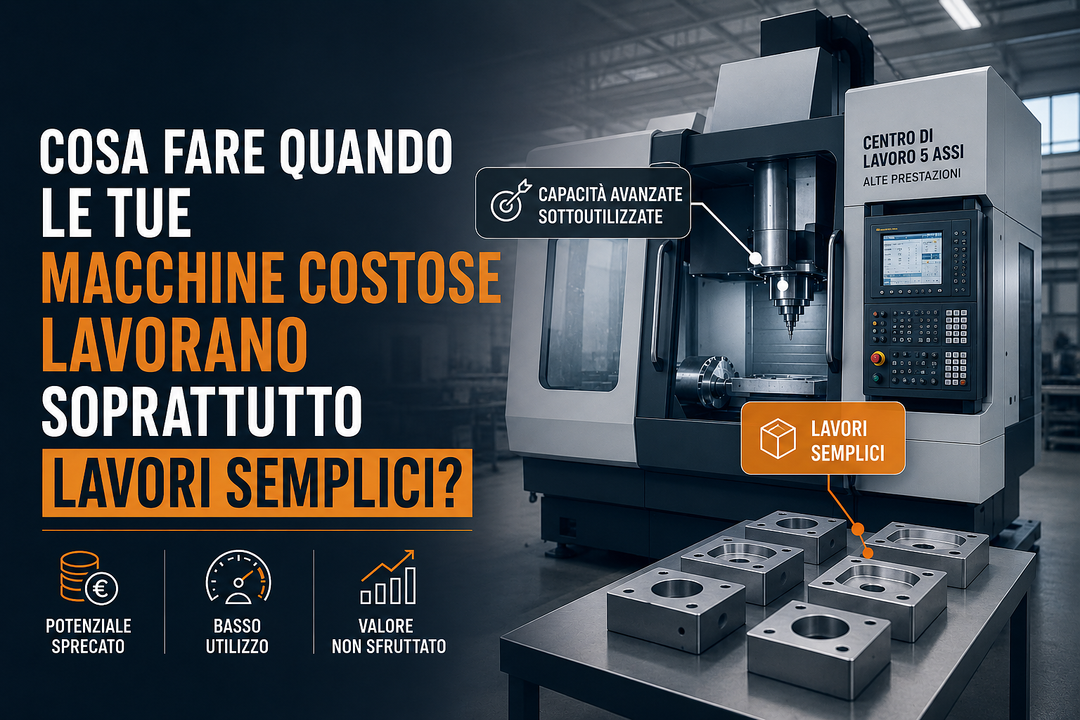 Quando le macchine CNC costose lavorano su commesse semplici: come evitare investimenti sbagliati e aumentare la redditività