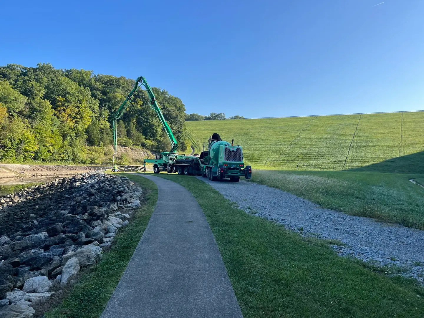 Ernst Concrete boom pump in operation
