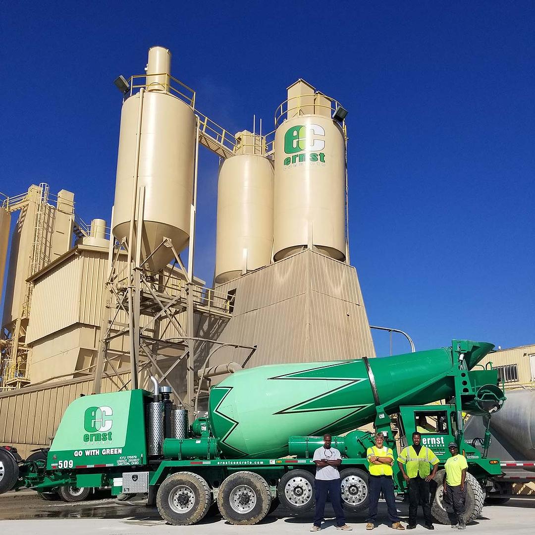 Ernst Concrete ready-mixed concrete delivery on job site