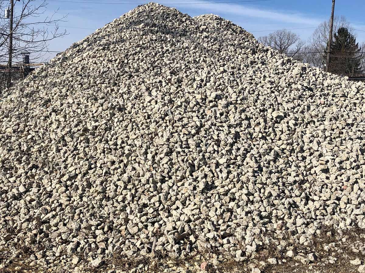 Ernst Concrete number 2 recycled crushed concrete aggregate pile