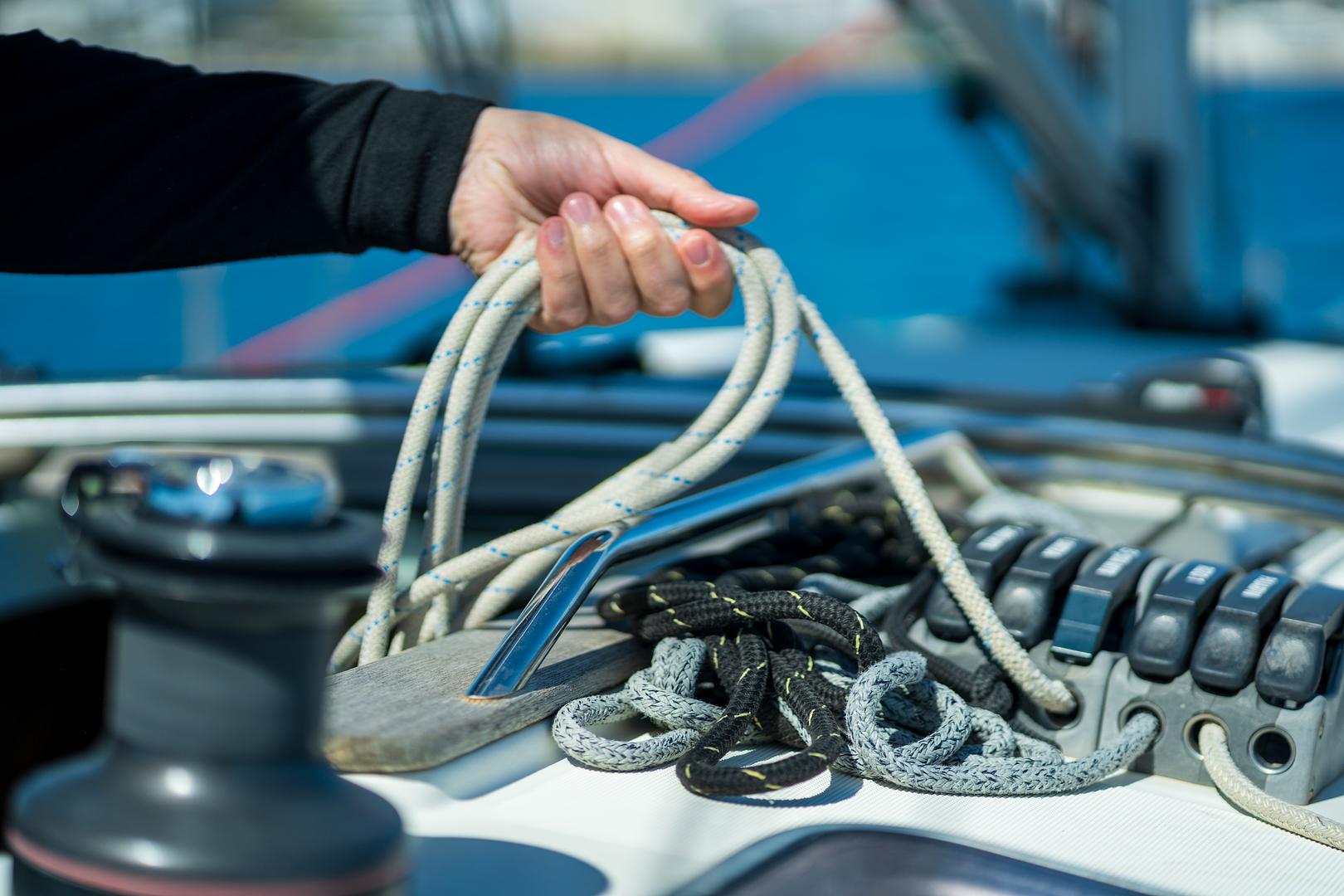 Canvas and eisenglass repair at Atlantic Yacht Haven