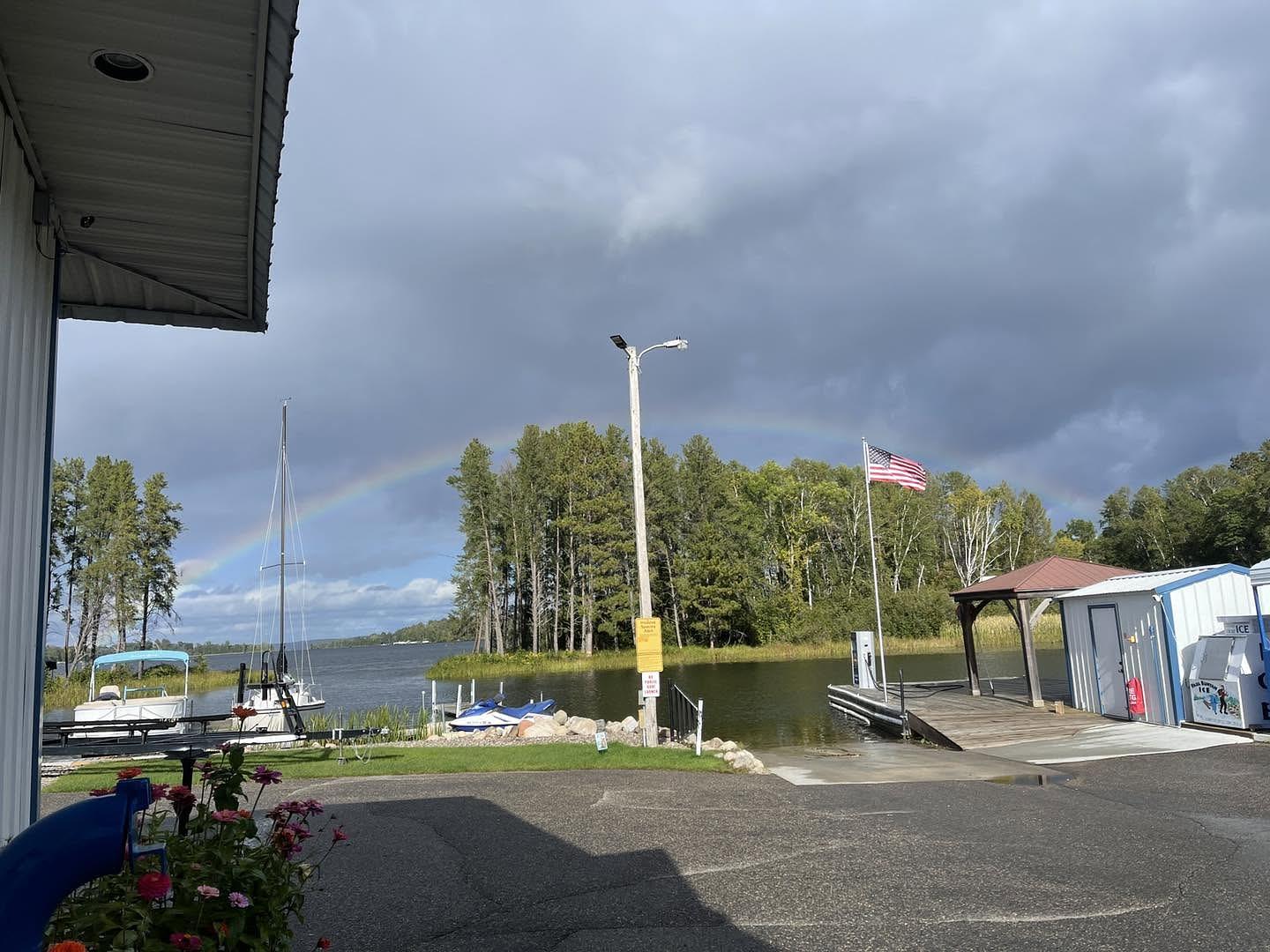 A rainbow over Bertha Boatworks
