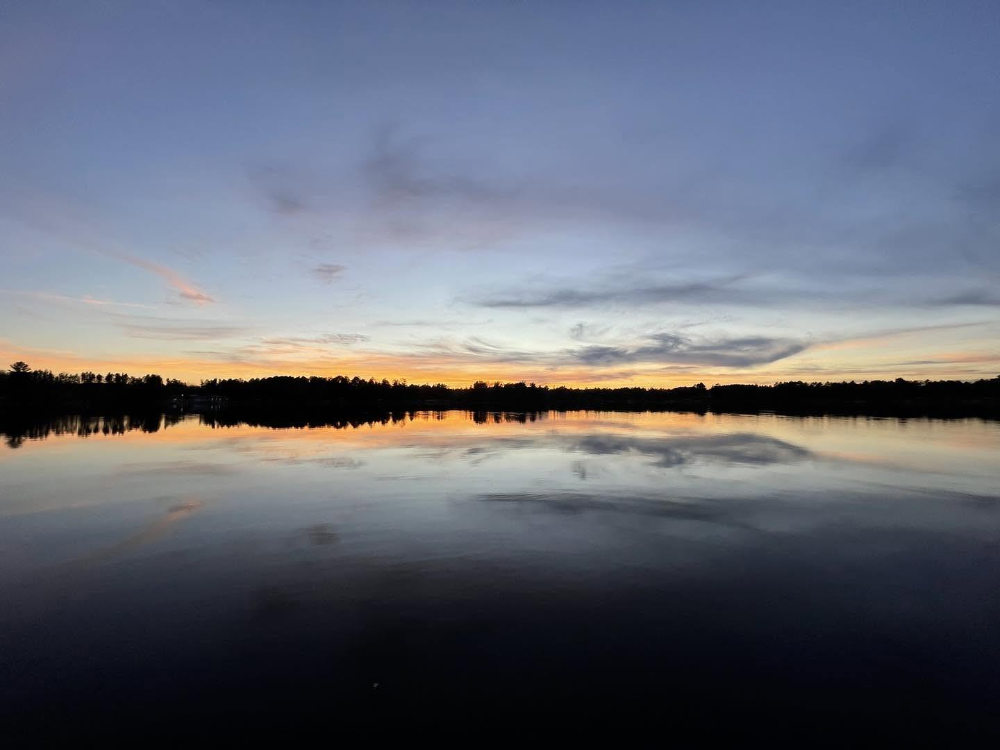 Sunset over the Whitefish Chain at Bertha Boatworks