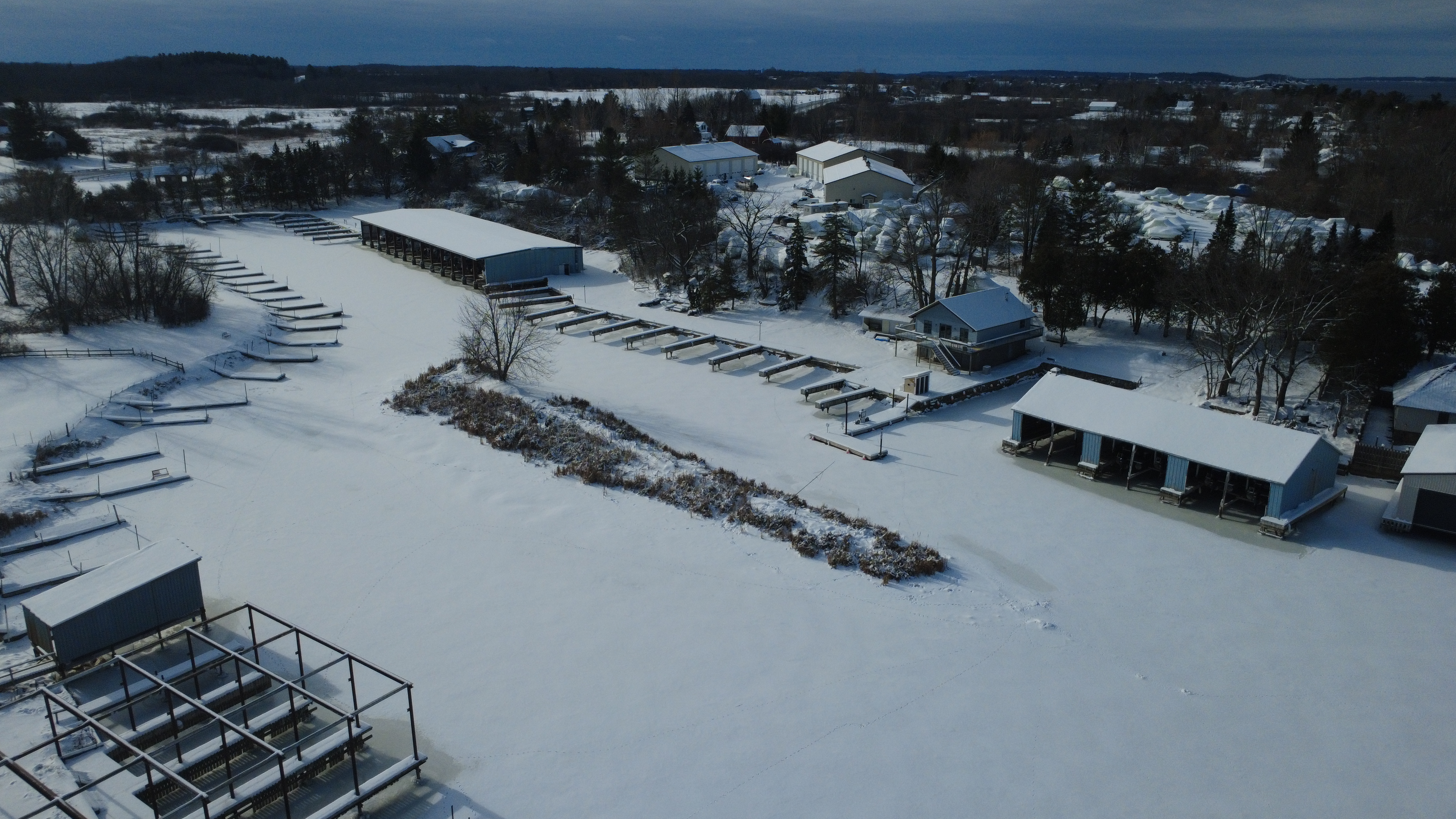 Aerial view of Spicer Marine