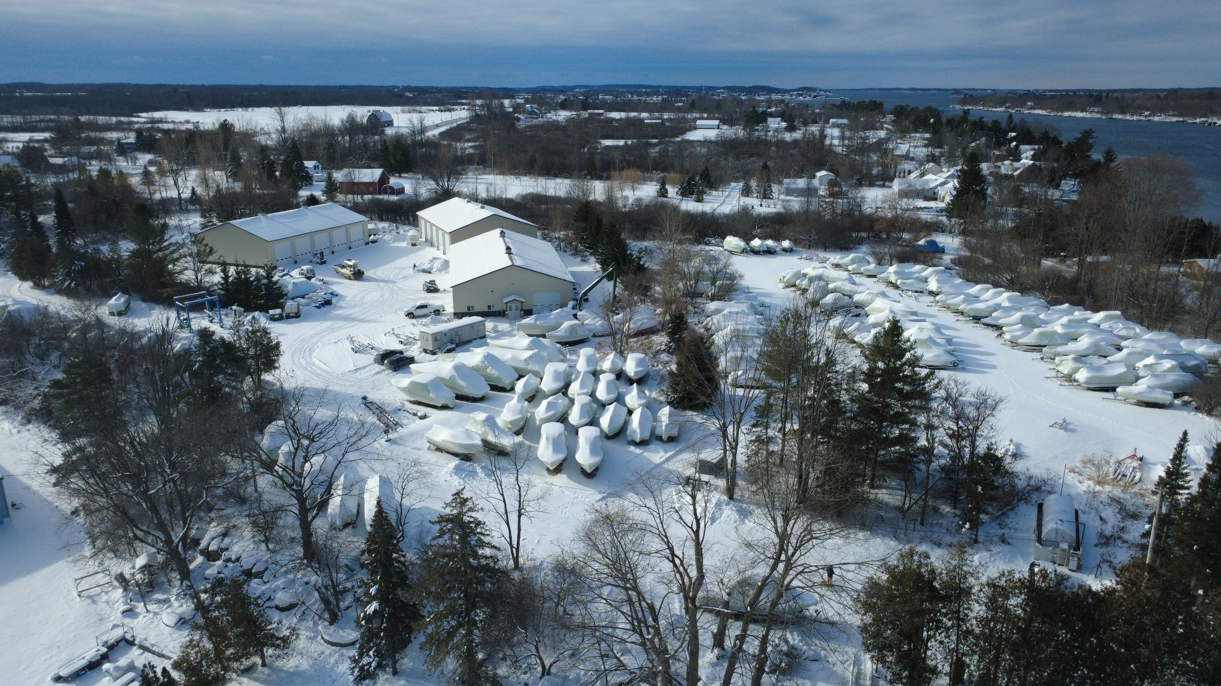 Aerial view of Spicer Marine