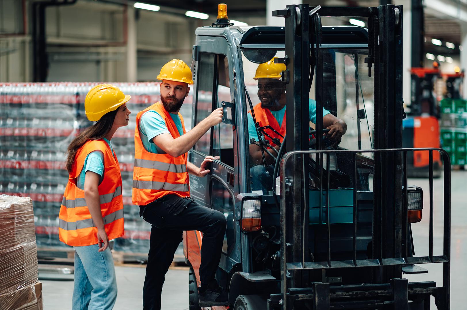 Forklift transmission repair in progress