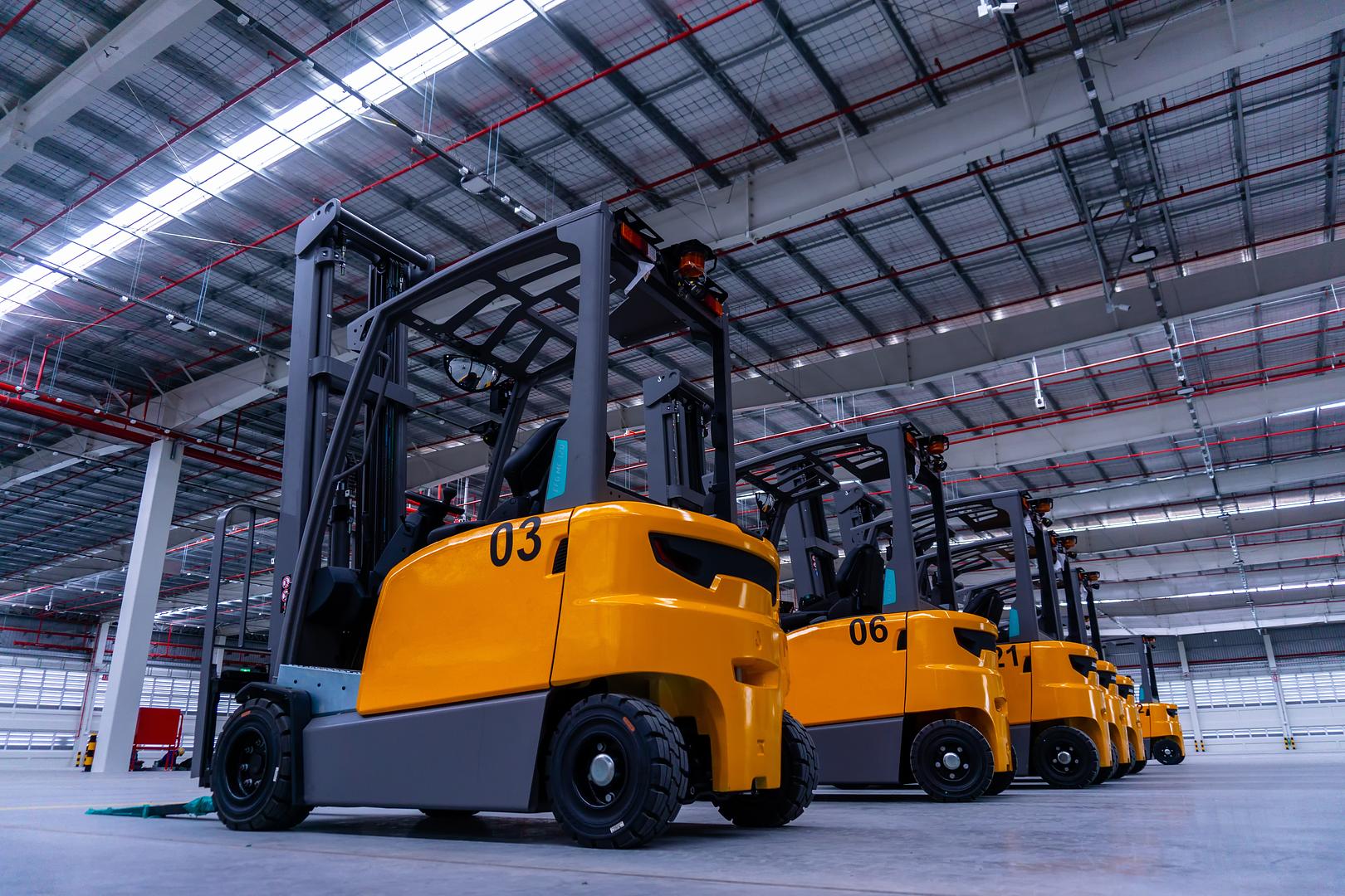 Technician servicing a forklift at Atlantic Forklifts