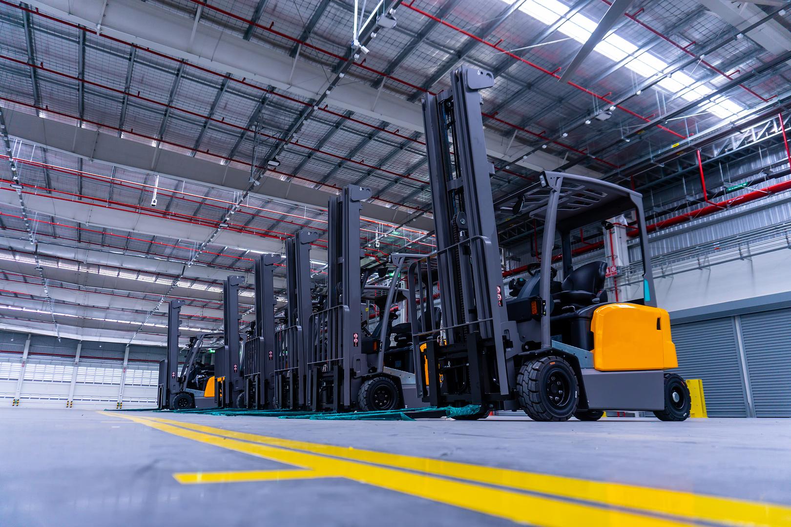Atlantic Forklifts warehouse and fleet