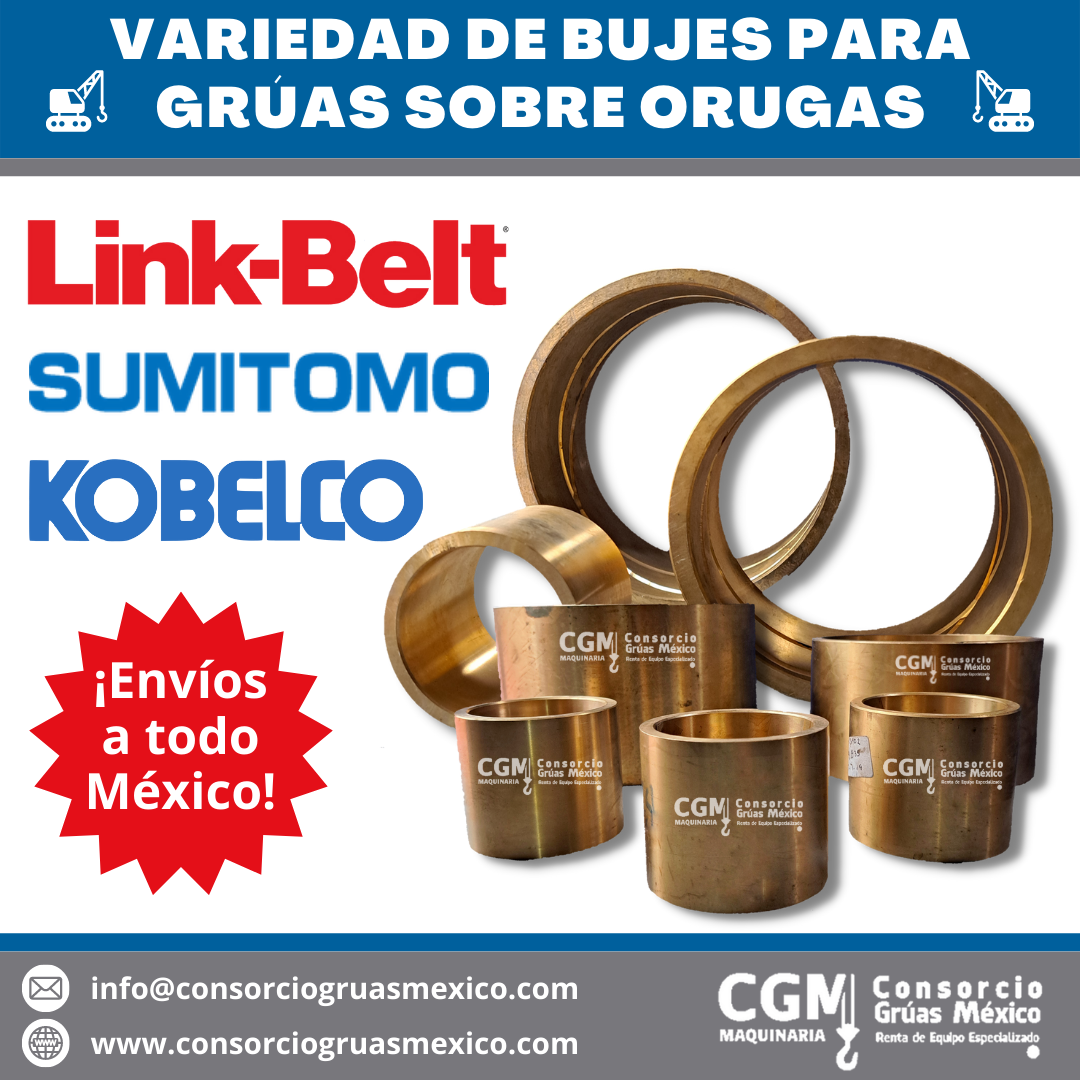 Variedad de bujes para grúas sobre orugas / Bushing for crawler crane
