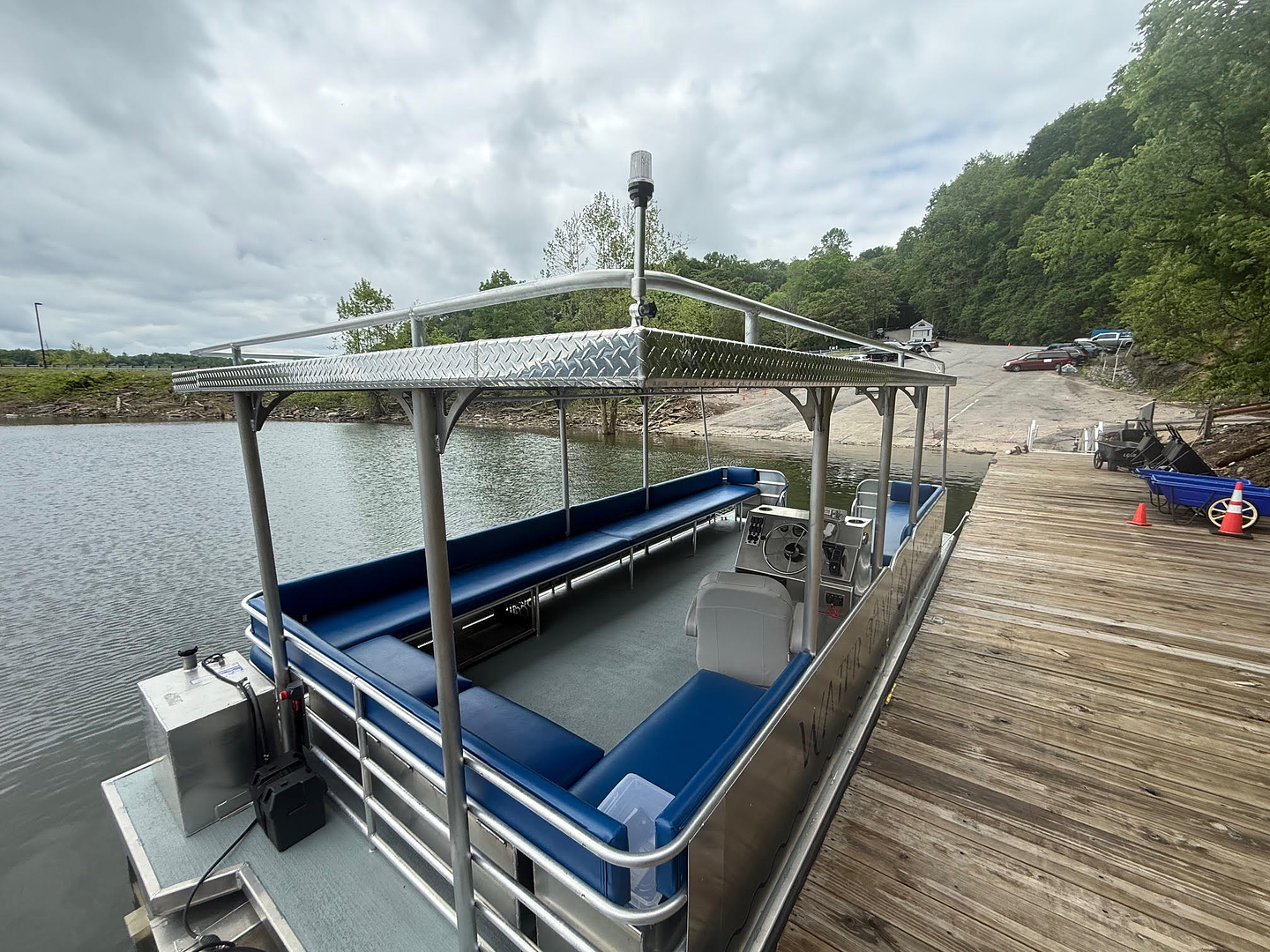 SolidCraft water taxi boarding passengers at dock