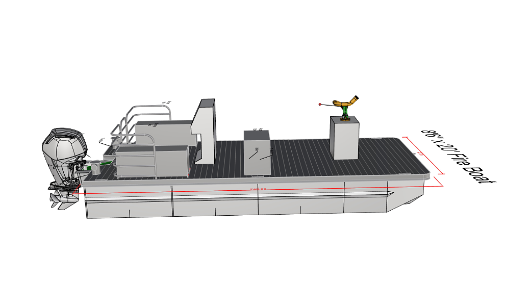 SolidCraft fire boat on the water built for rapid response
