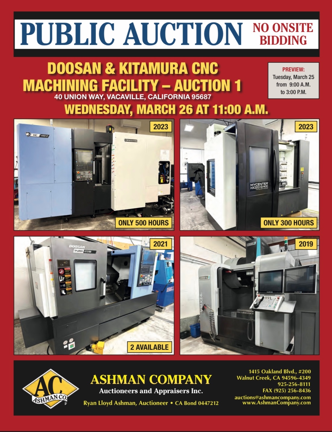 MULTI MILLION DOLLAR DOOSAN & KITAMURA CNC MACHINING FACILITY