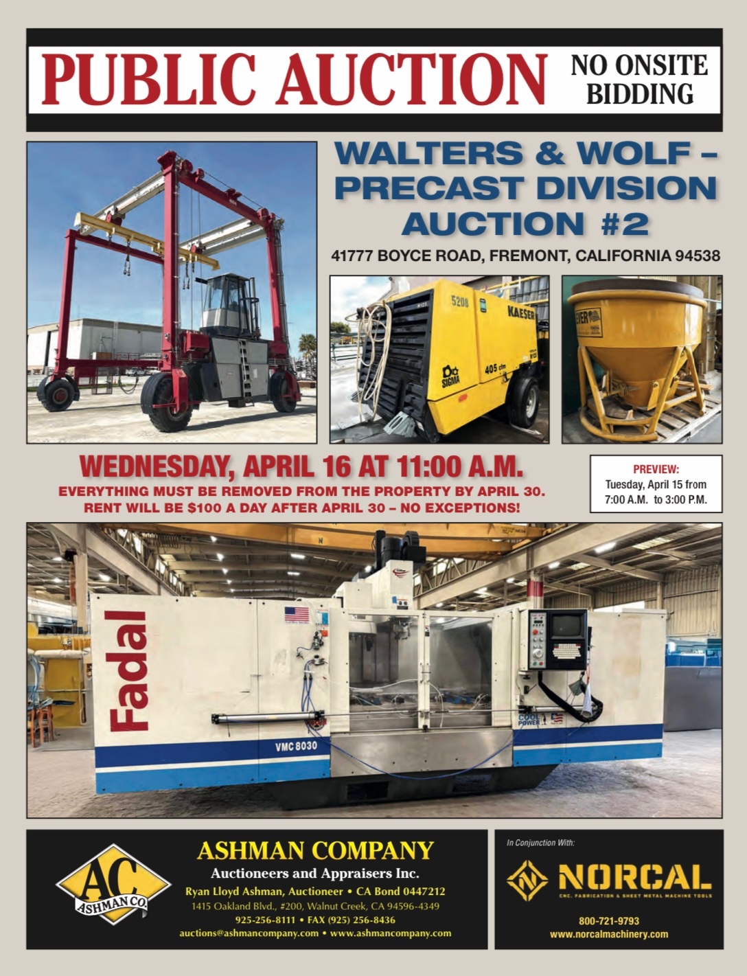 WALTERS & WOLF PRECAST DIVISION AUCTION NUMBER 2