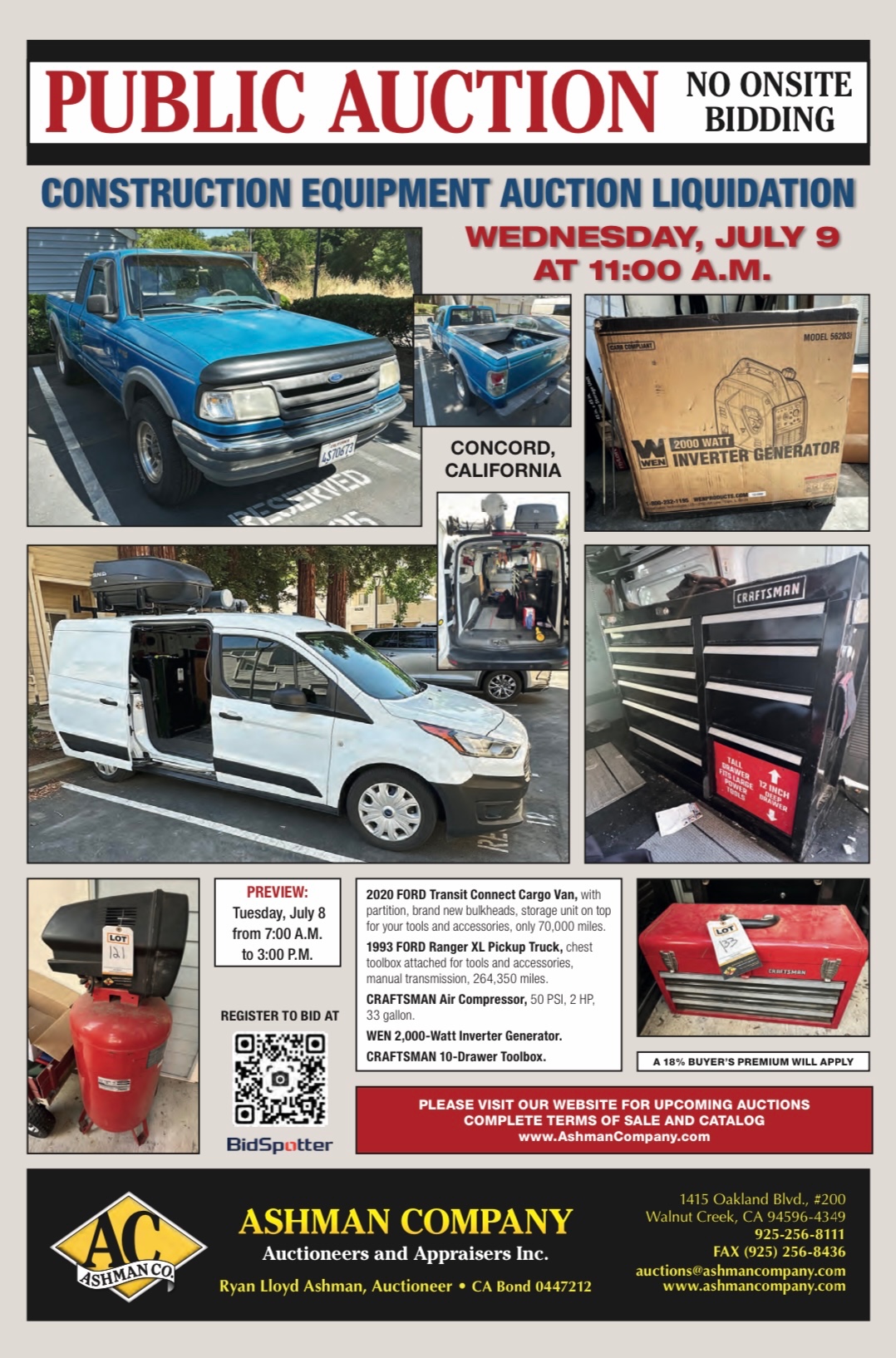 CONSTRUCTION EQUIPMENT AUCTION LIQUIDATION