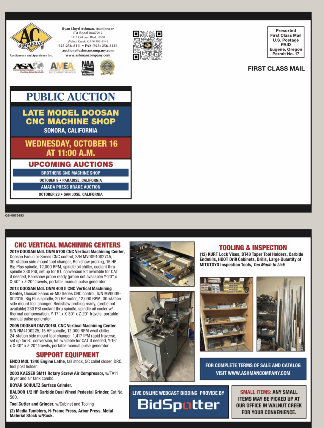 LATE MODEL DOOSAN CNC MACHINE SHOP - LEARN MORE! pAS