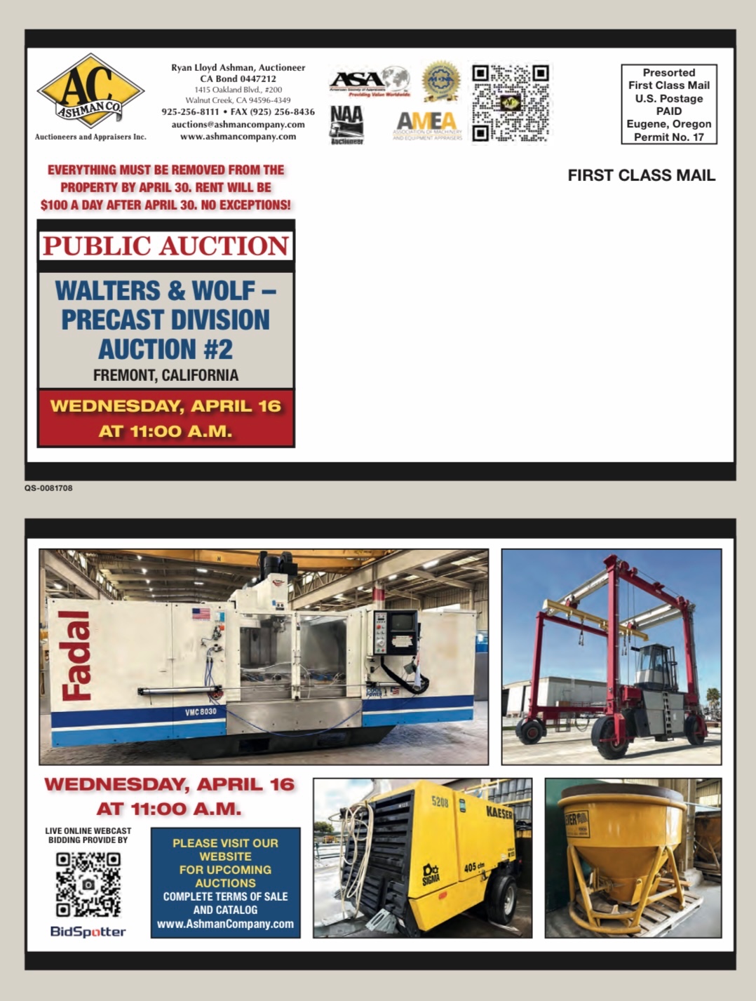 WALTERS & WOLF PRECAST DIVISION AUCTION NUMBER 2