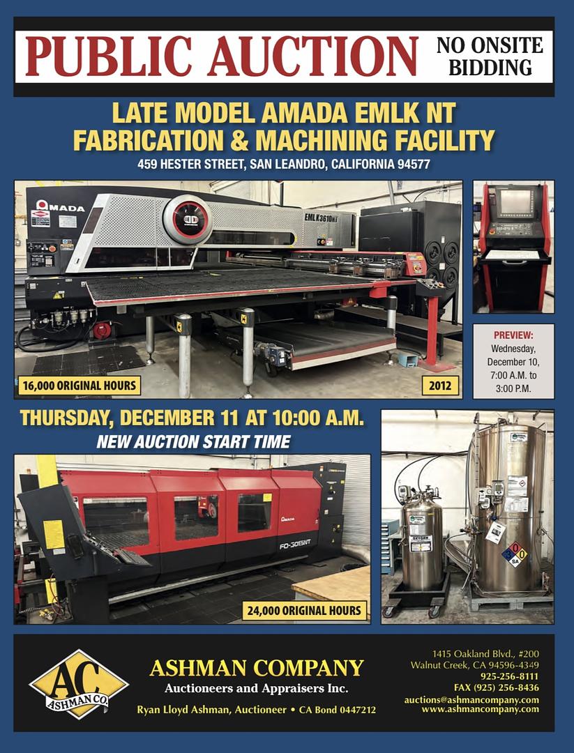 LATE MODEL AMADA EMLK NT FABRICATION & MACHINING FACILITY