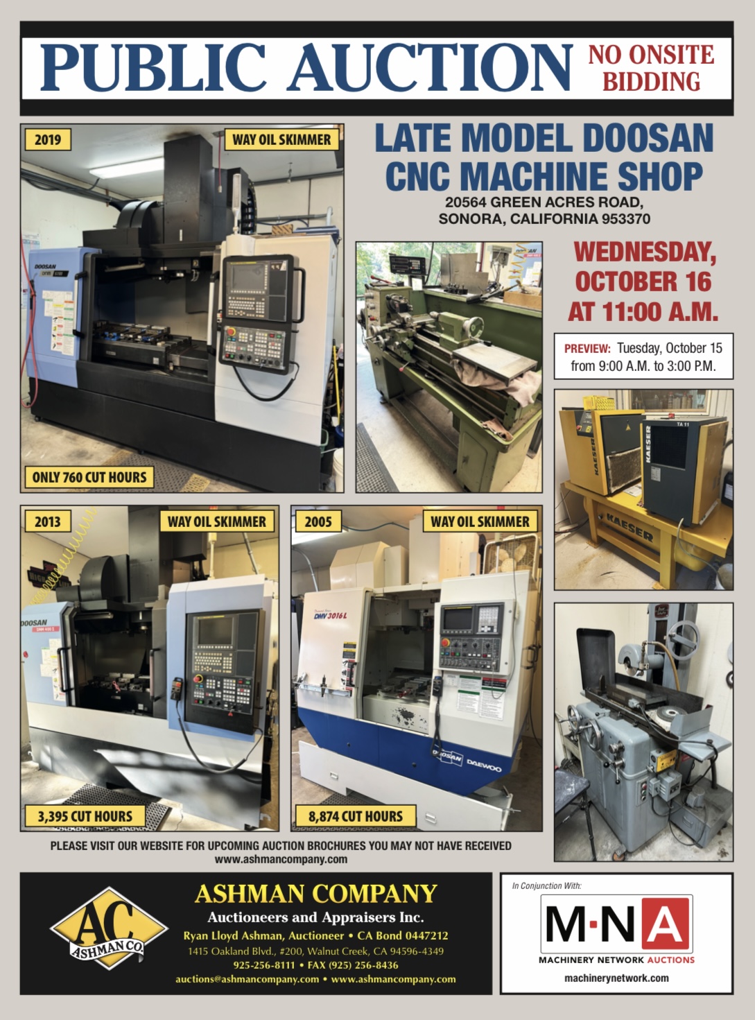 LATE MODEL DOOSAN CNC MACHINE SHOP - LEARN MORE! pAS