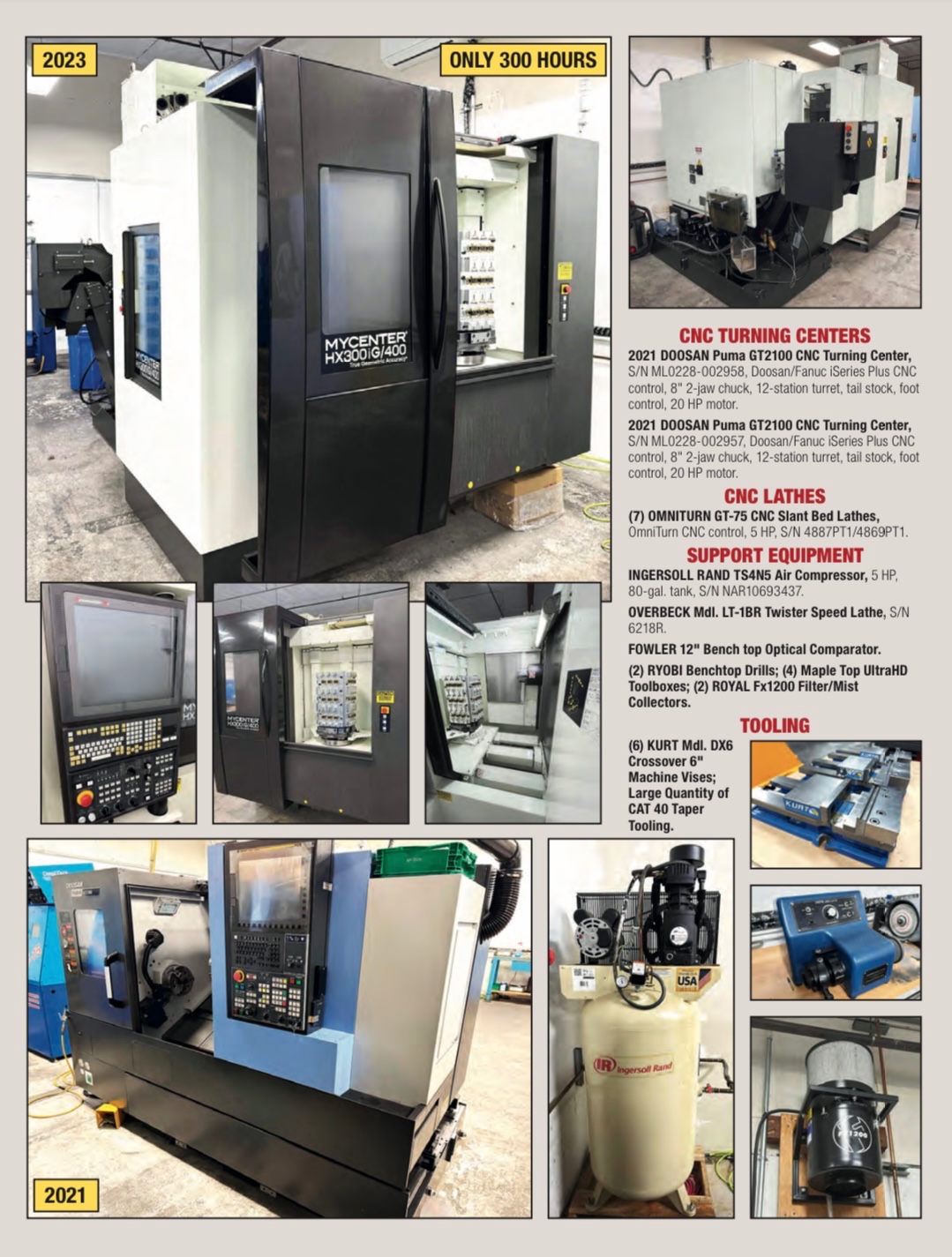 MULTI MILLION DOLLAR DOOSAN & KITAMURA CNC MACHINING FACILITY