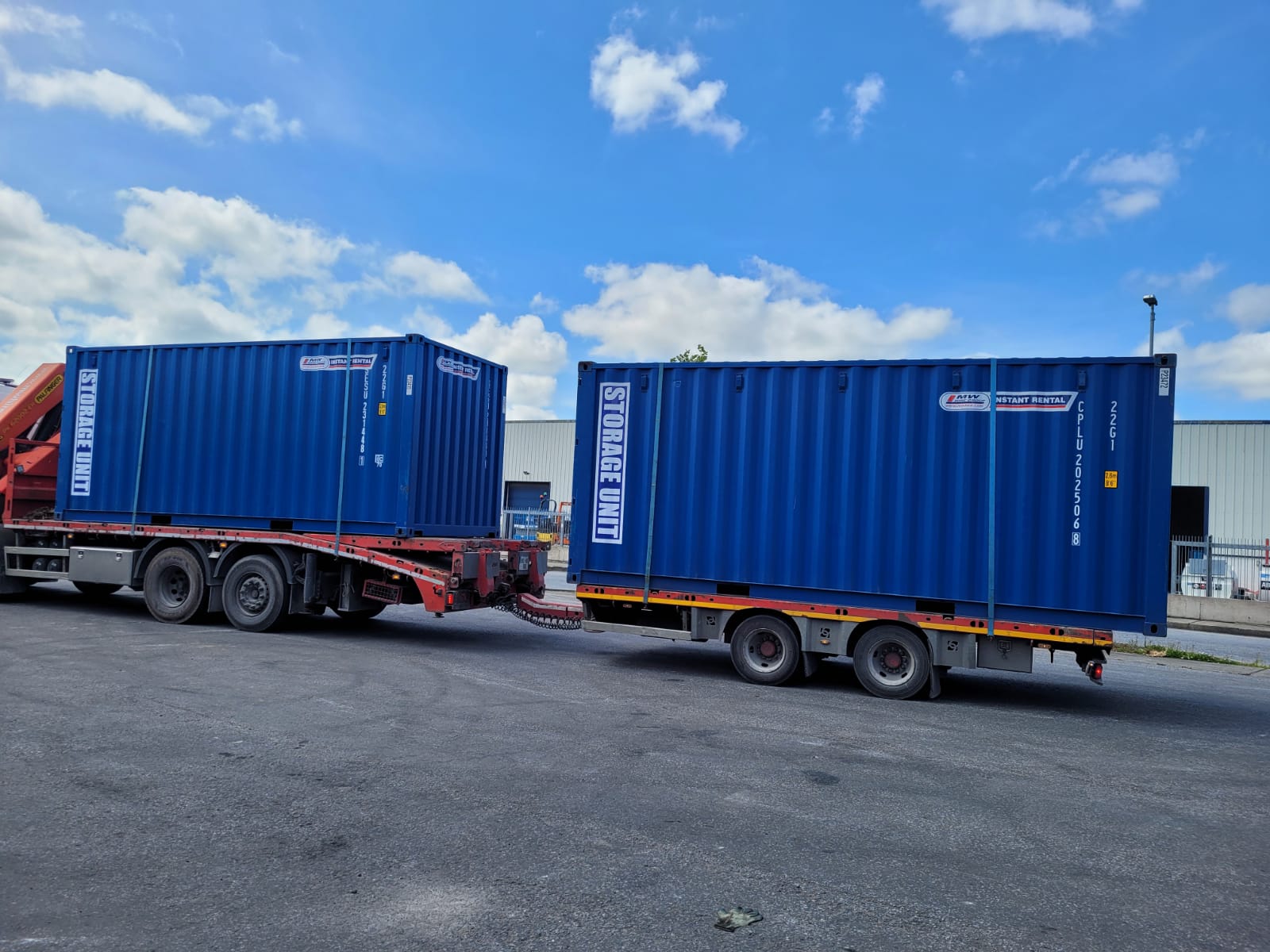 20ft Storage Containers heading on hire to a local windfarm project 