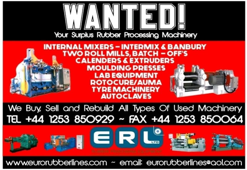 Surplus Rubber Processing Machinery wanted!