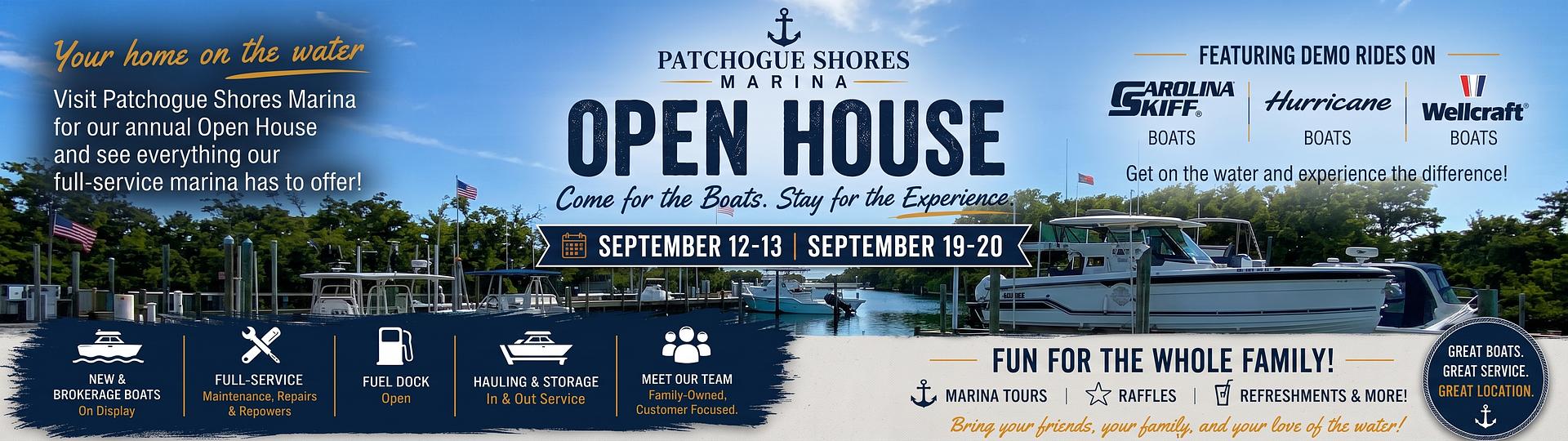 Patchogue Shores Marina Open House event banner