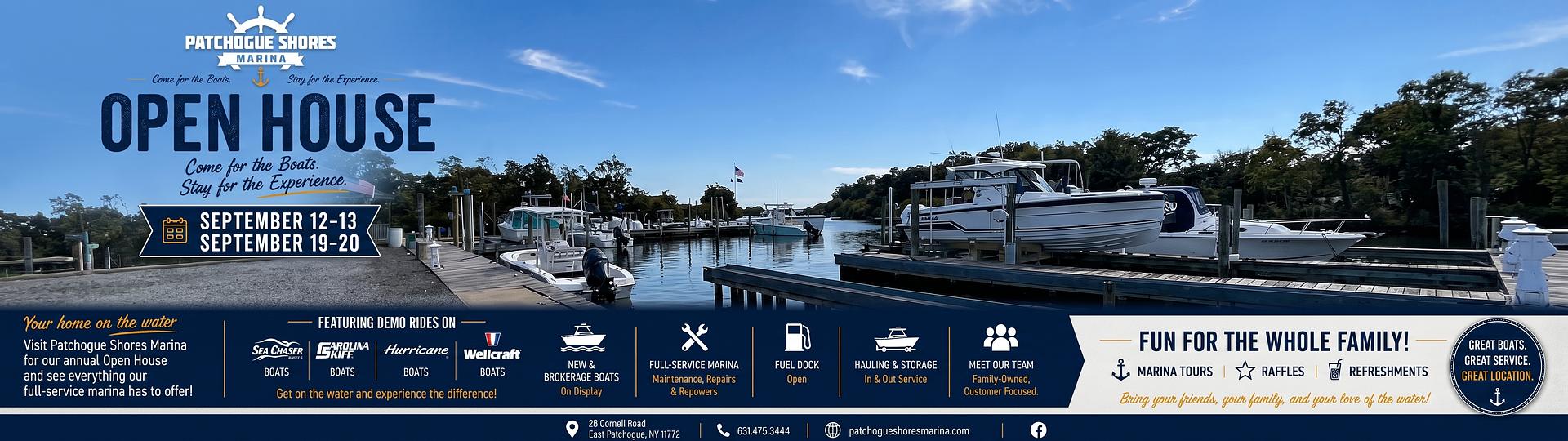 Patchogue Shores Marina Open House event banner