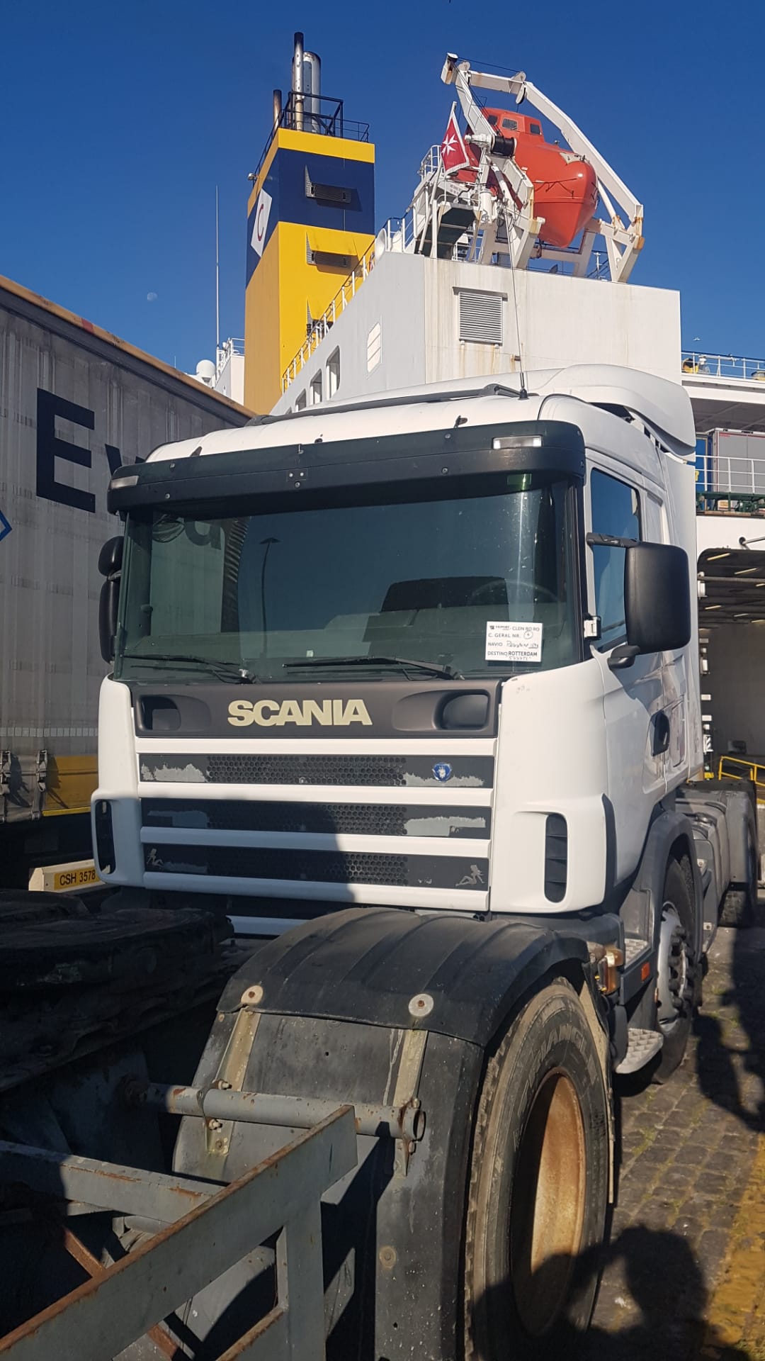 In the port. Shipping to Freetown - Sierra Leone & Shipping to Dar Es Salaam - Tanzania.