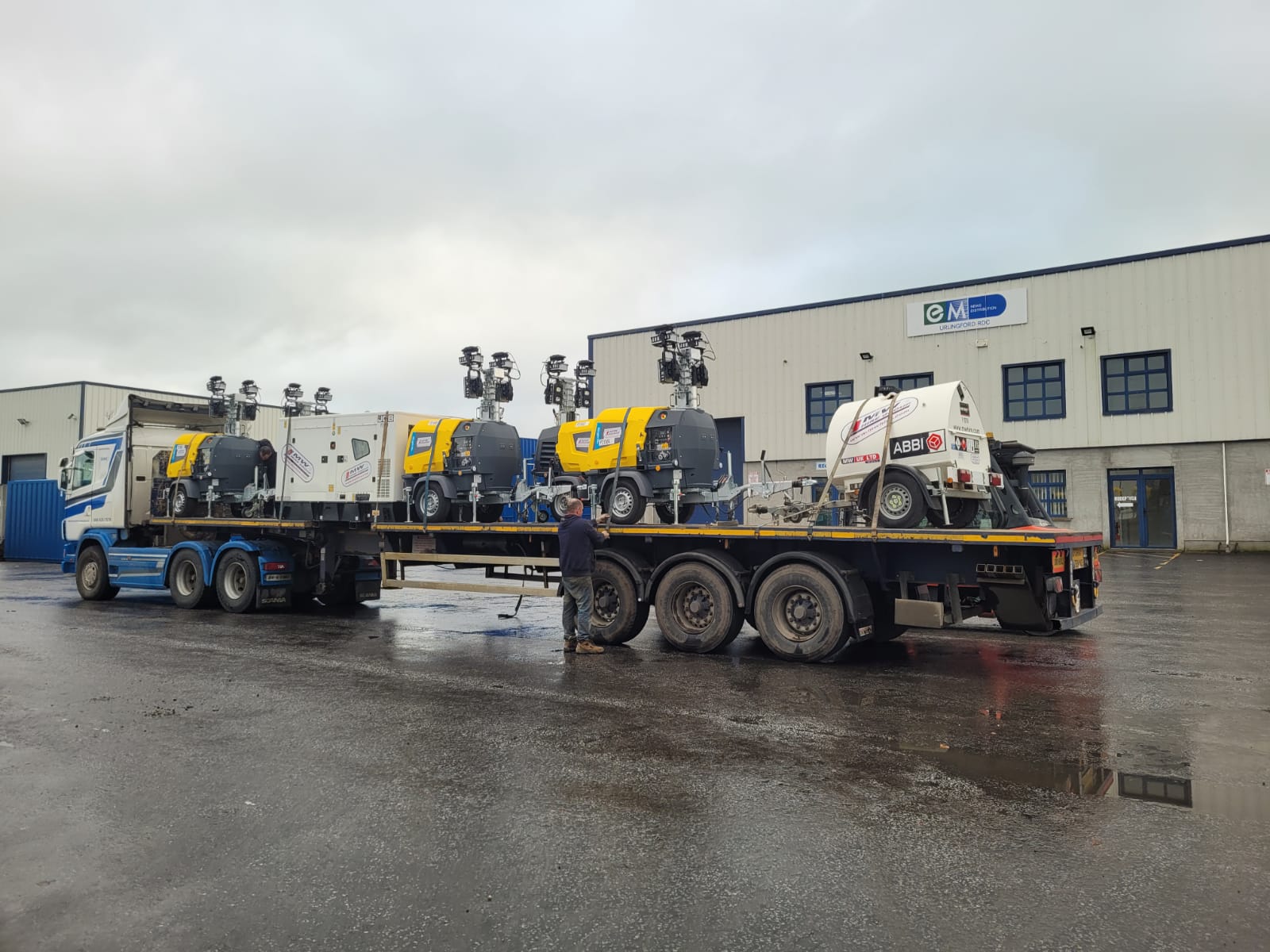 Load of gear heading on a rental project 