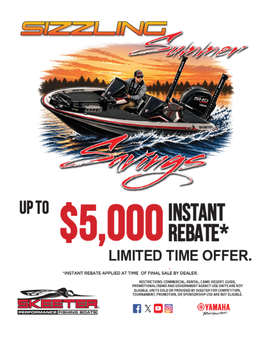SKEETER SIZZLING SUMMER SAVINGS EVENT- up to an instant $5,000 REBATE