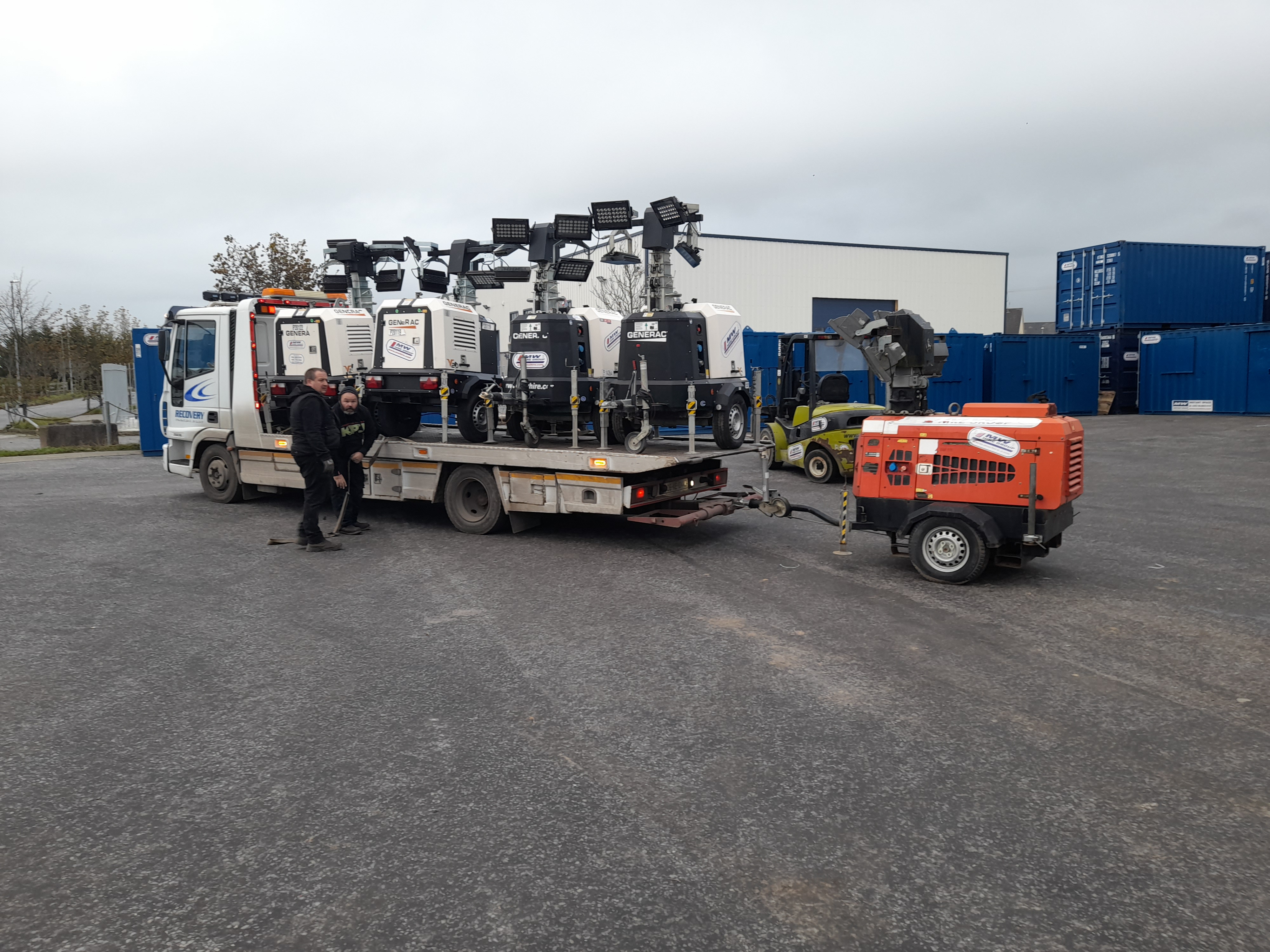 Load of Lighting Towers heading out on Hire 