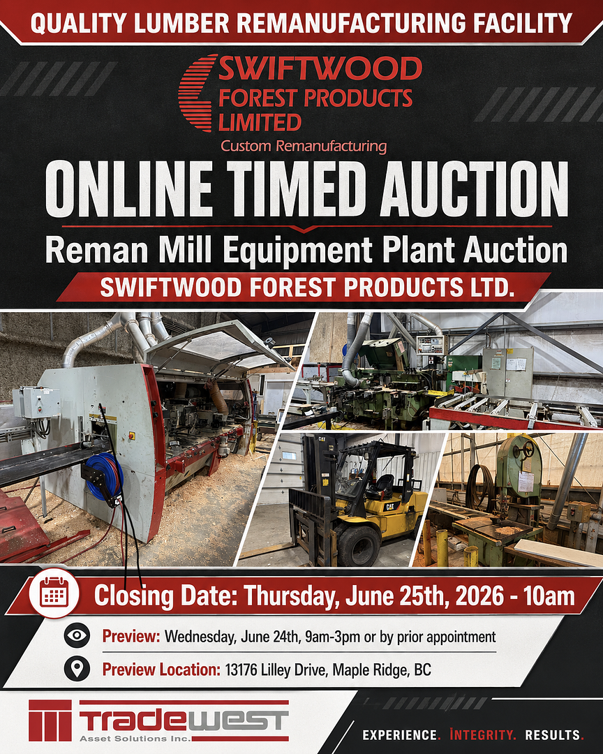 Reman Mill Equipment Plant Auction 