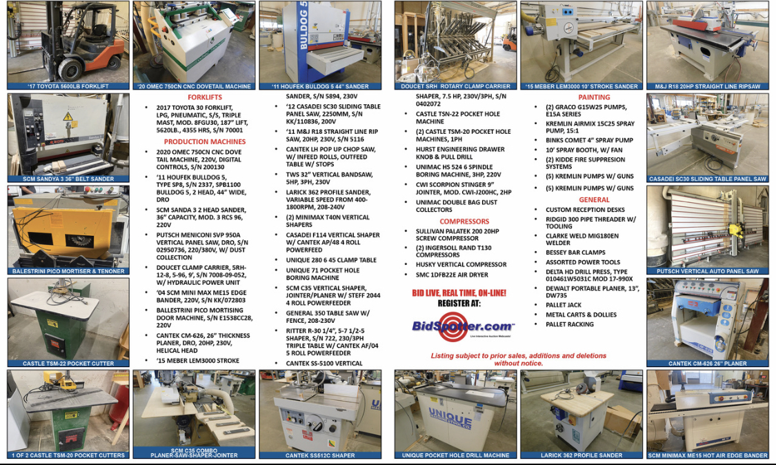 PAST AUCTION- Furniture Manufacturing Plant 