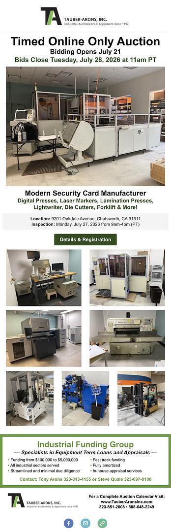 Timed Online Only Auction - Bidding Opens July 21
