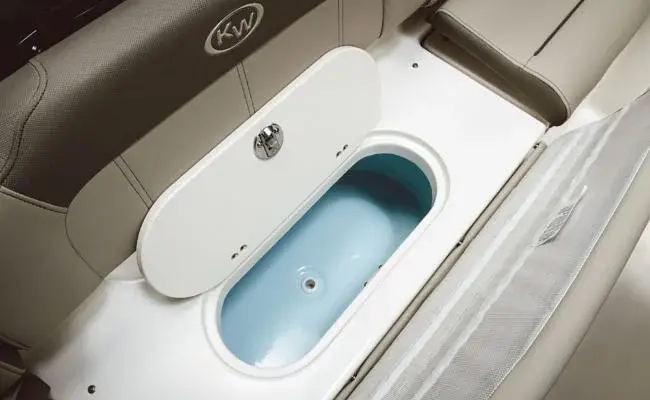 Key West boat livewell and seating detail