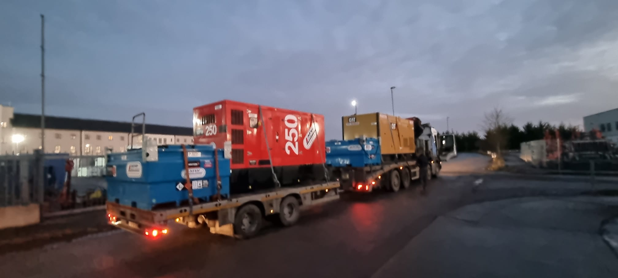 550kva Cat Generator and 250kva  Himoinsa and 2x 3,000ltr tanks heading on hire in Limerick 