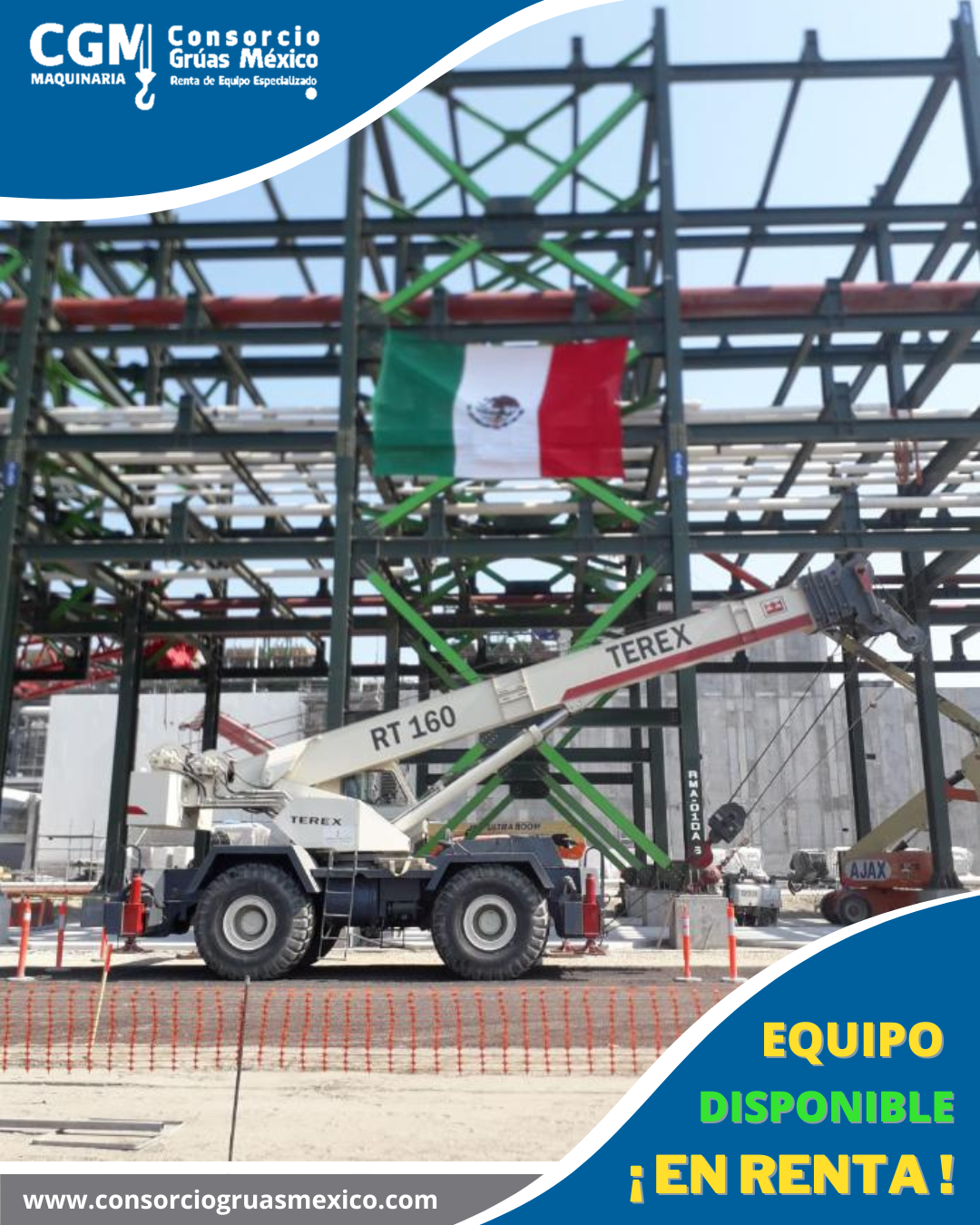 Grúa telescópica todo terreno TEREX RT-160 de 60 toneladas