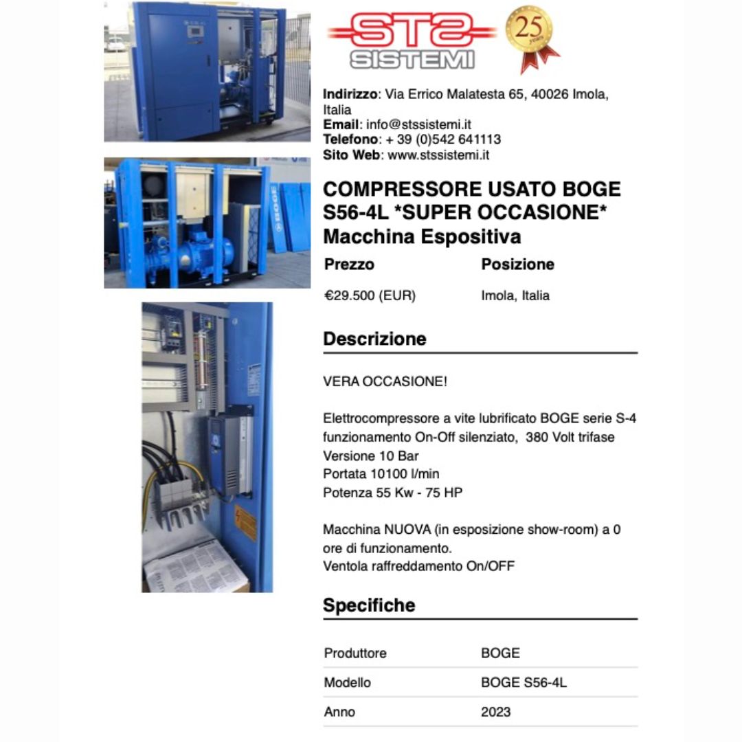COMPRESSORE USATO BOGE S56-4L *SUPER OCCASIONE*