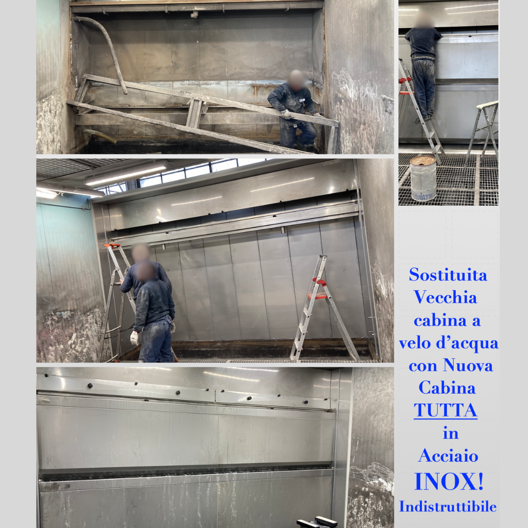 NUOVA CABINA DI VERNICIATURA A VELO D'ACQUA CERTIFICATA CEE ATEX!