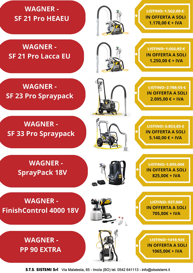 SCOPRI LE NOSTRE NUOVE OFFERTE VERNICIATURA WAGNER!