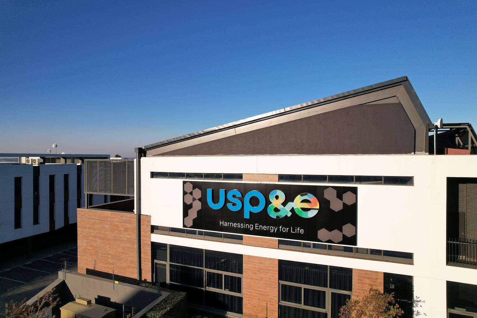 The USP&E Logo over the office where we provide power plant O&M and EPC