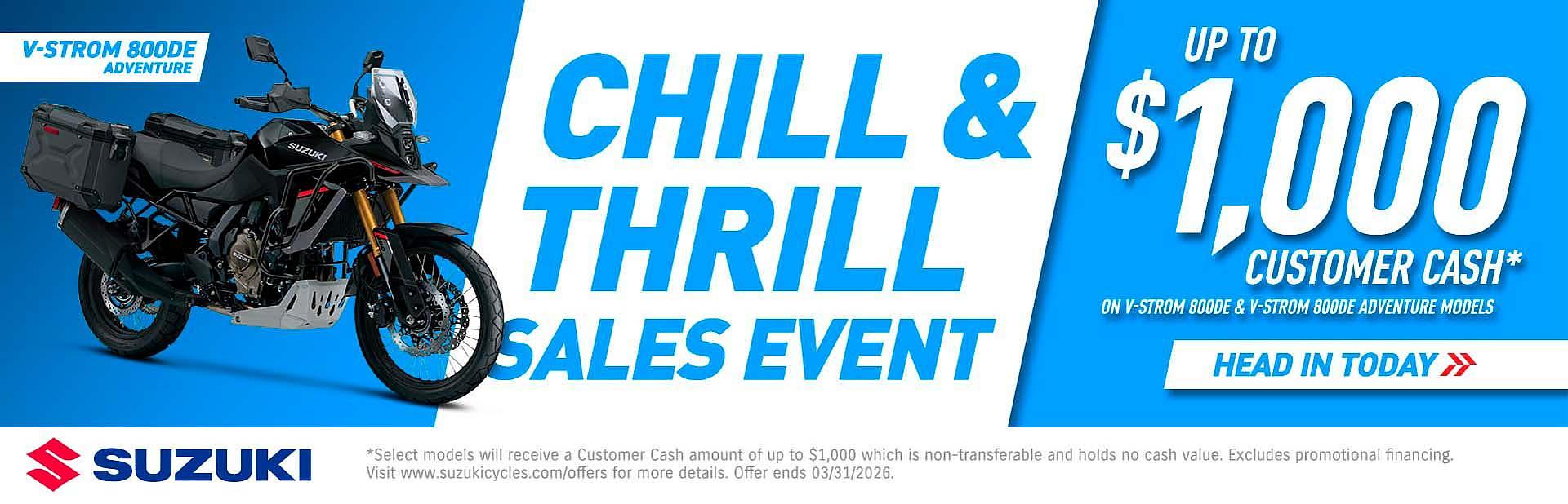 Chill & Thrill Sales Event - V-Strom 800DE - Dirt Bikes