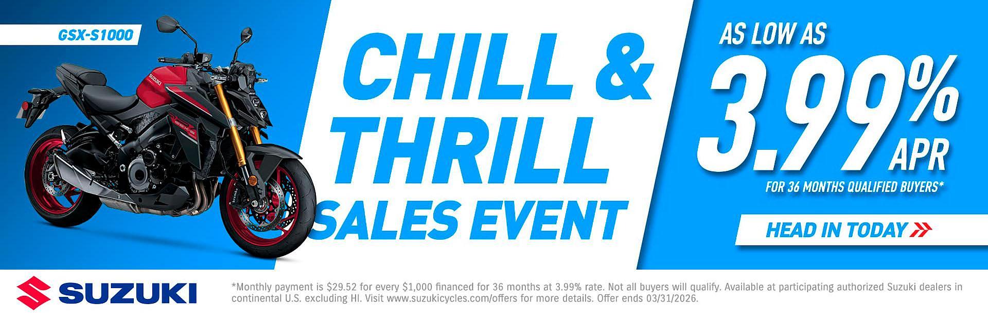 Chill & Thrill Sales Event - GSX-S1000 - Dirt Bikes
