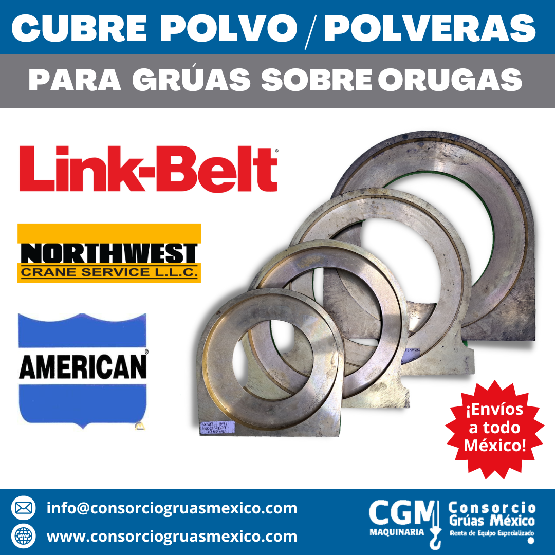 Cubre polvo / Polveras para grúas mecánicas sobre orugas / T. washer for crawler crane