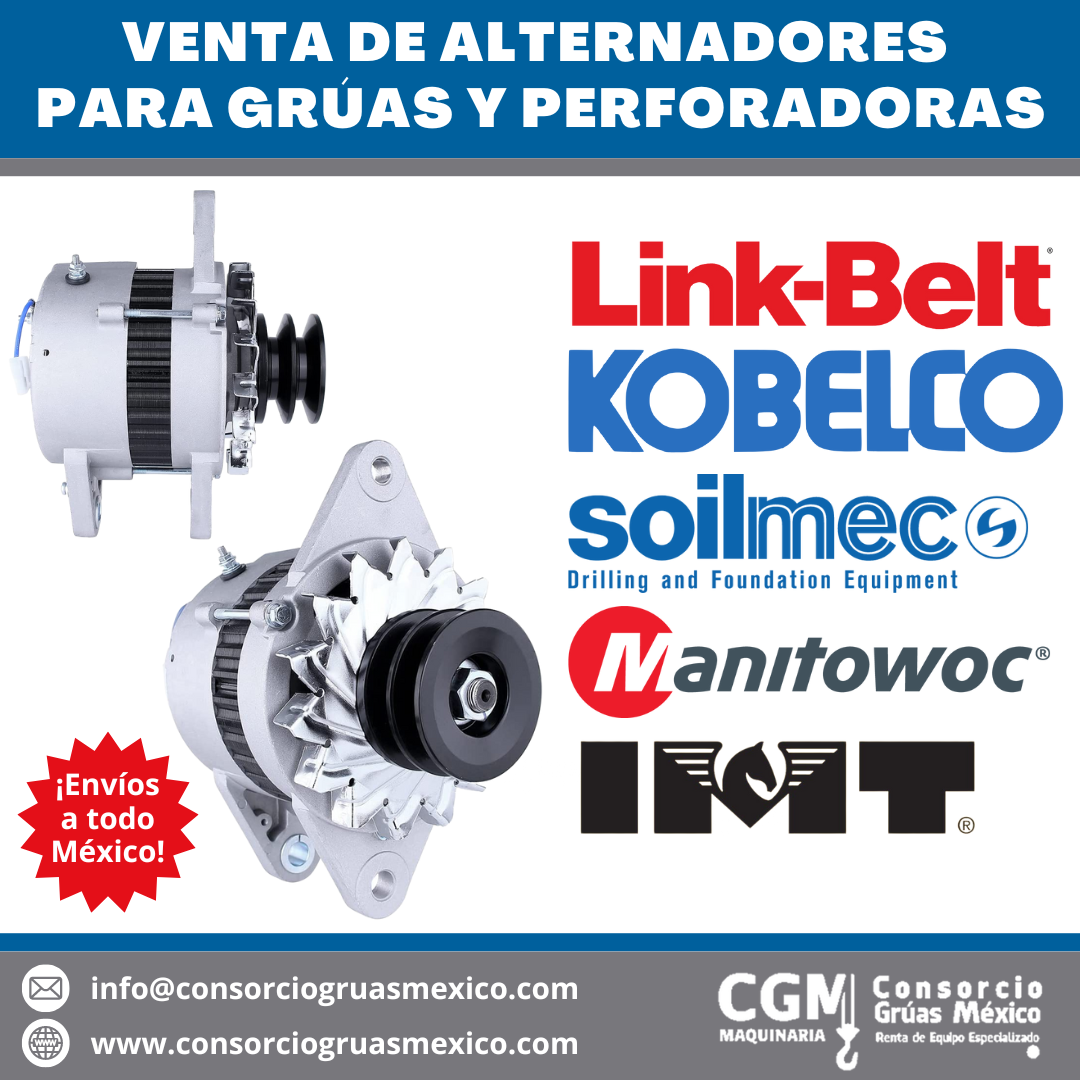 Alternadores para grúas mecánicas, hidráulicas y perforadoras.