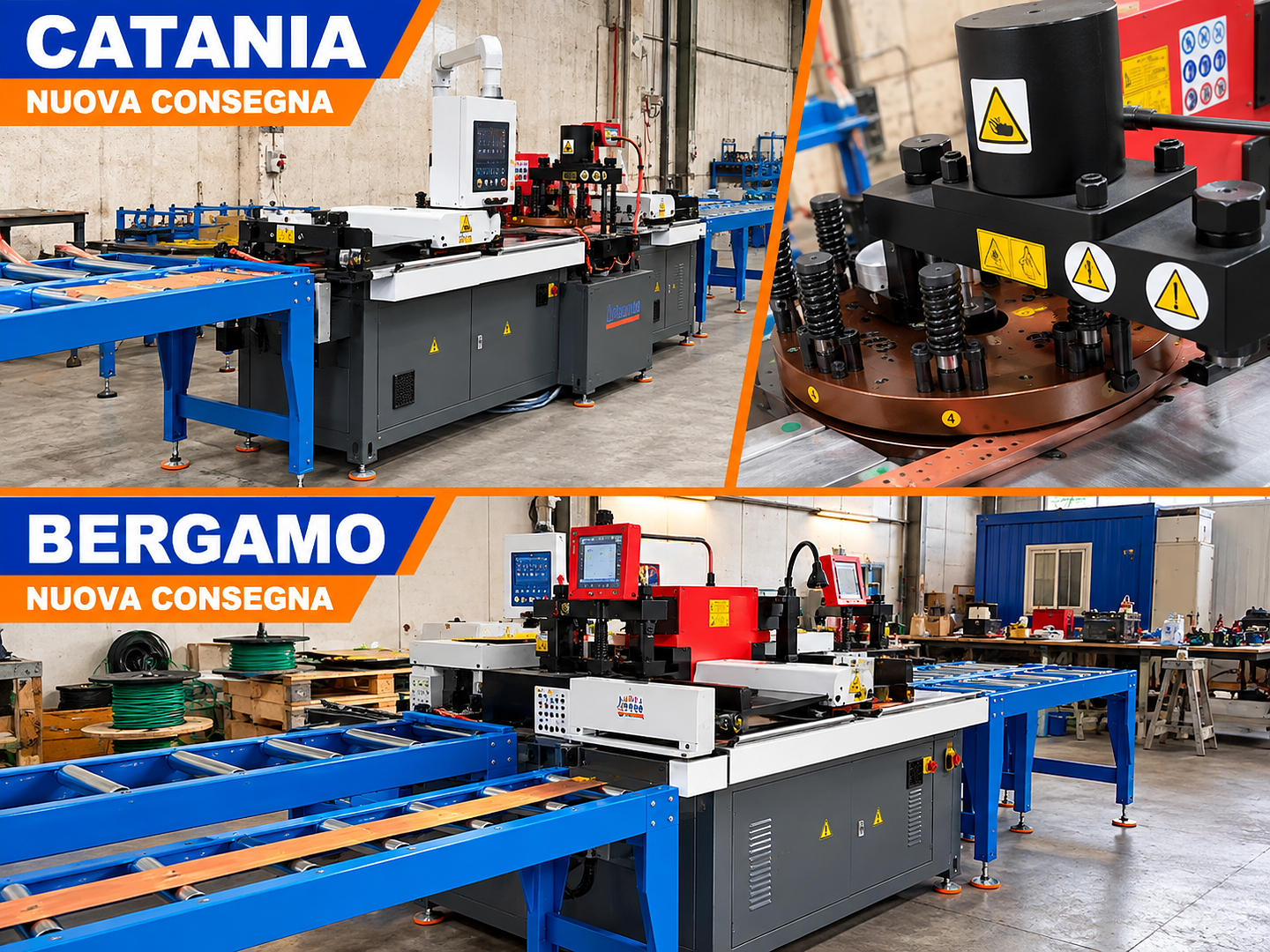 Nuove consegne di macchine Ibetamac per la lavorazione delle barre in rame a Catania e Bergamo