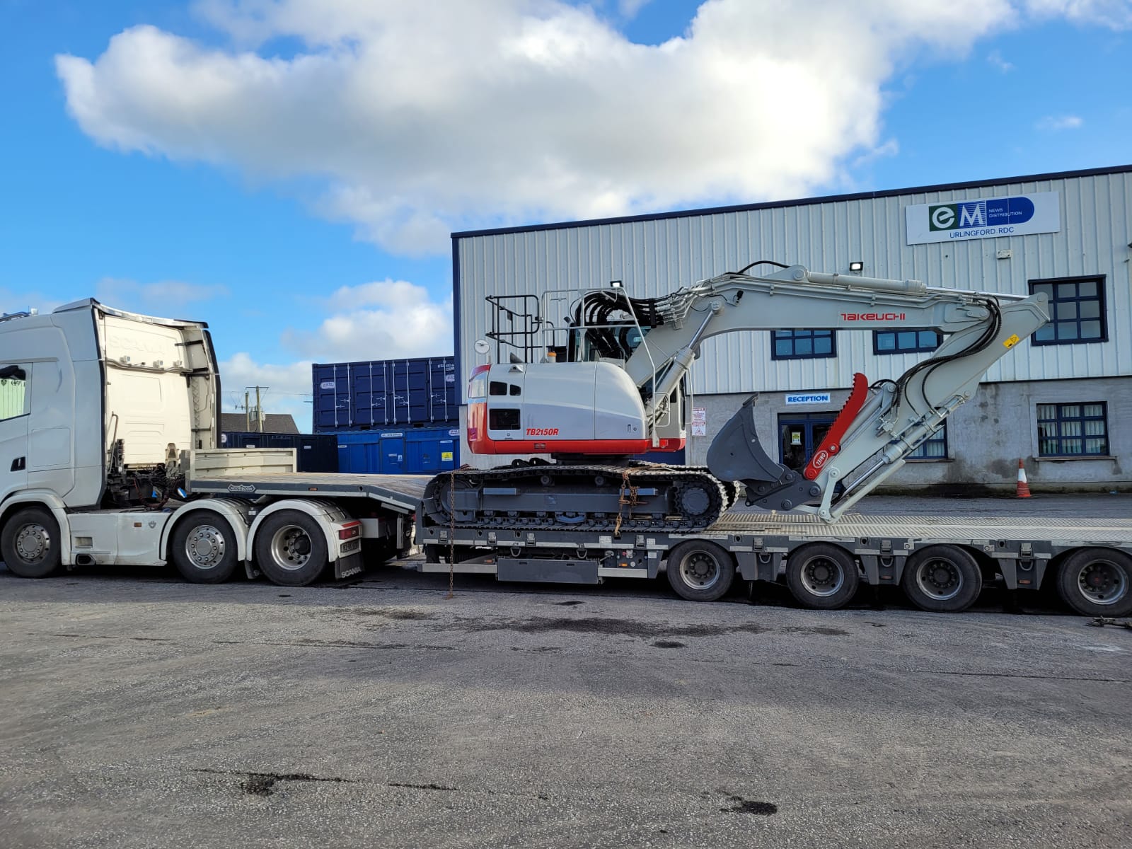 Takeuchi TB2150R heading to a customer in New York 